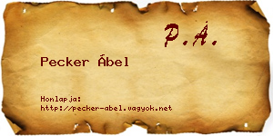 Pecker Ábel névjegykártya
