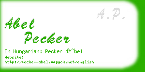 abel pecker business card